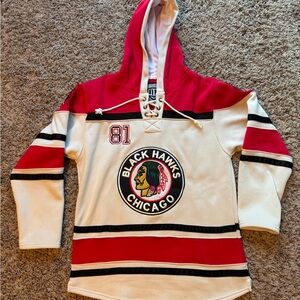 Men’s Chicago Blackhawks Red and White Hoodie